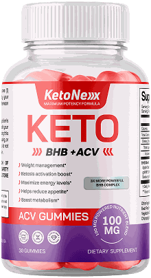 KetoNex KETO BHB + ACV Gummies – dåse med 30 gummies, 100 mg